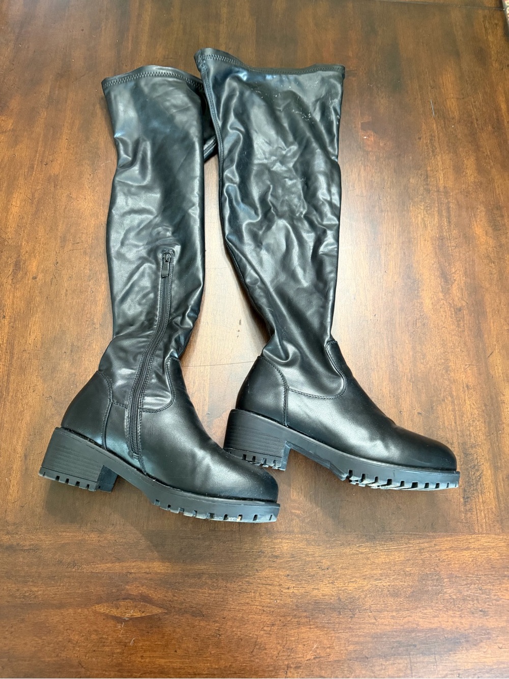 torrid Black Over-the-Knee Lug Sole Boots